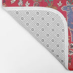 Floral Persian Rug Print With Birds And Animals Bath Mat Gallery Image 2