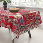 Floral Persian Rug Print With Birds And Animals Tablecloth Gallery Image 3
