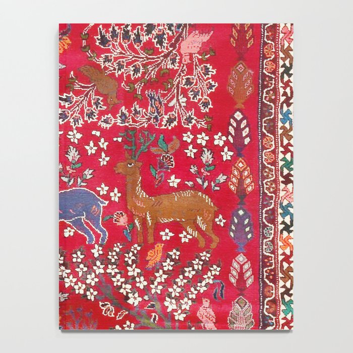 Floral Persian Rug Print With Birds And Animals Notebook Gallery Image 4