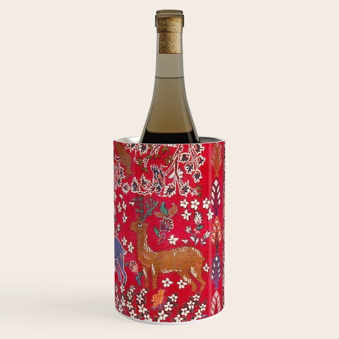 Floral Persian Rug Print With Birds And Animals Wine Chiller Gallery Image 3