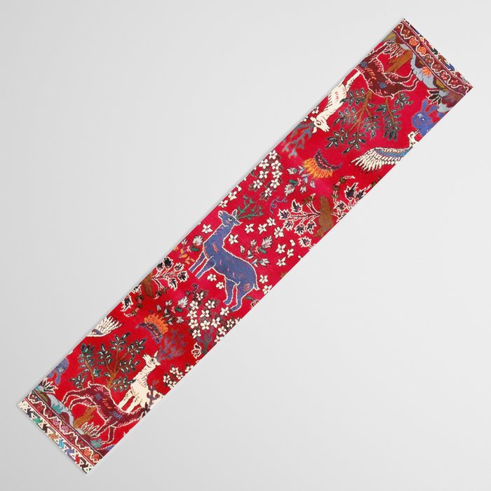 Floral Persian Rug Print With Birds And Animals Table Runner Gallery Image 3