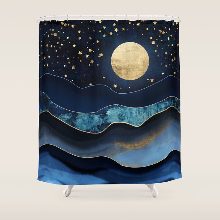 Golden Moon Shower Curtain Gallery Image 1
