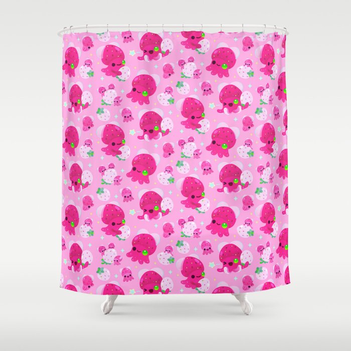 Strawberry squid Shower Curtain Gallery Image 1