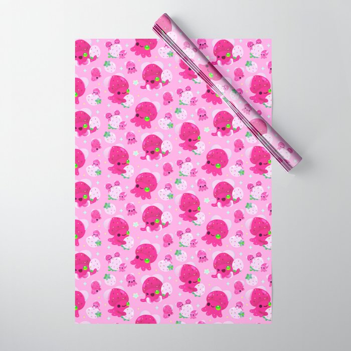 Strawberry squid Wrapping Paper Gallery Image 1