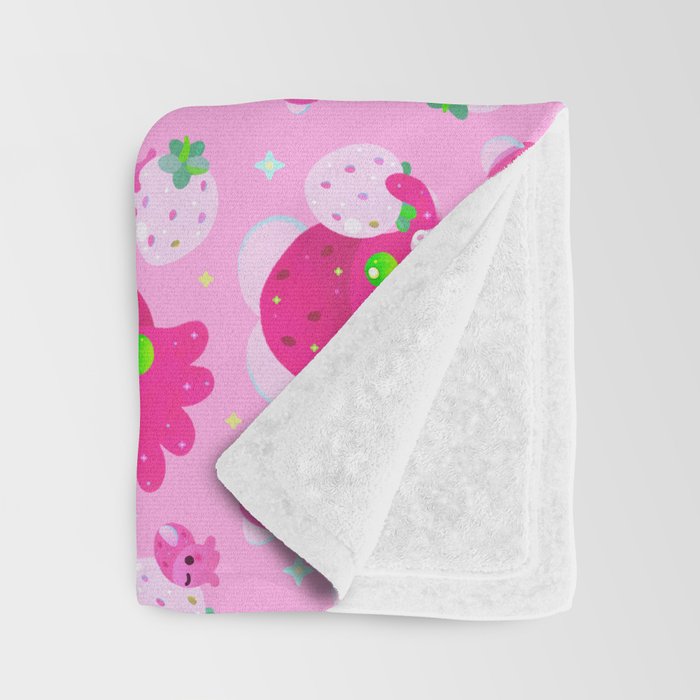 Strawberry squid Throw Blanket Gallery Image 3