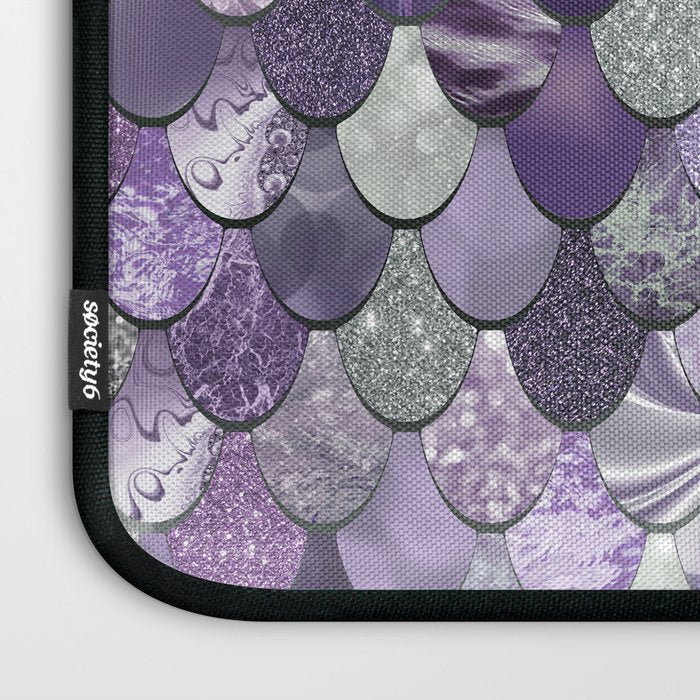 Mermaid Purple and Silver Laptop Sleeve Gallery Image 3