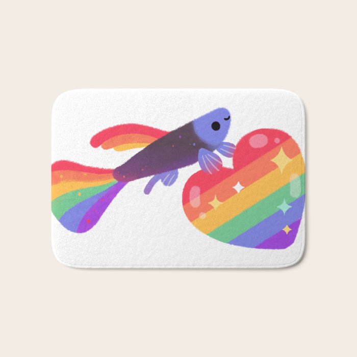 Rainbow guppy 7 Bath Mat Gallery Image 1
