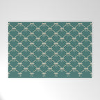Bows & Ribbons Pattern XXXI Teal Green Welcome Mat Gallery Image 1