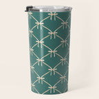 Bows & Ribbons Pattern XXXI Teal Green Travel Mug Gallery Image 3