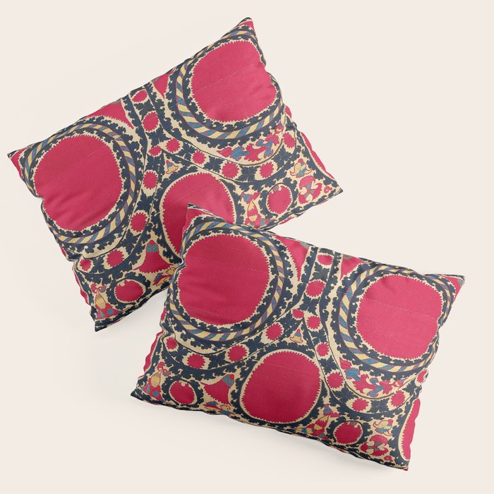 Tashkent Uzbekistan Central Asian Suzani Embroidery Print Pillow Sham Gallery Image 1