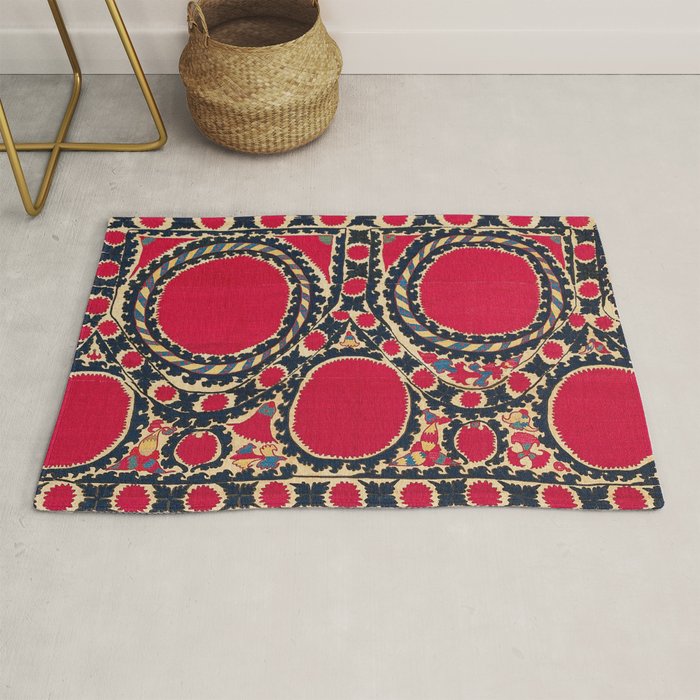 Tashkent Uzbekistan Central Asian Suzani Embroidery Print Rug Gallery Image 1