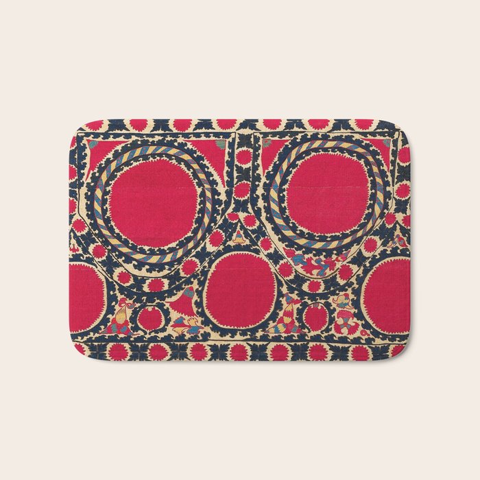 Tashkent Uzbekistan Central Asian Suzani Embroidery Print Bath Mat Gallery Image 1