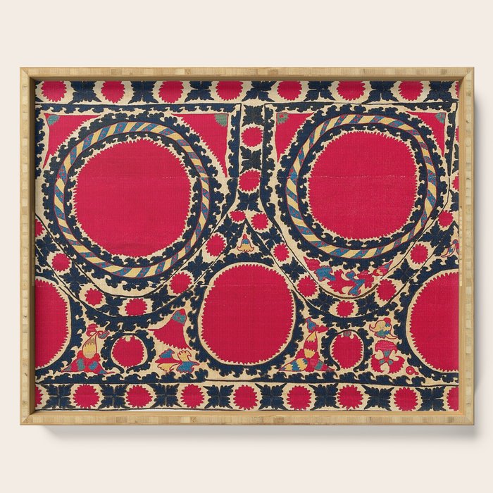 Tashkent Uzbekistan Central Asian Suzani Embroidery Print Serving Tray Gallery Image 1