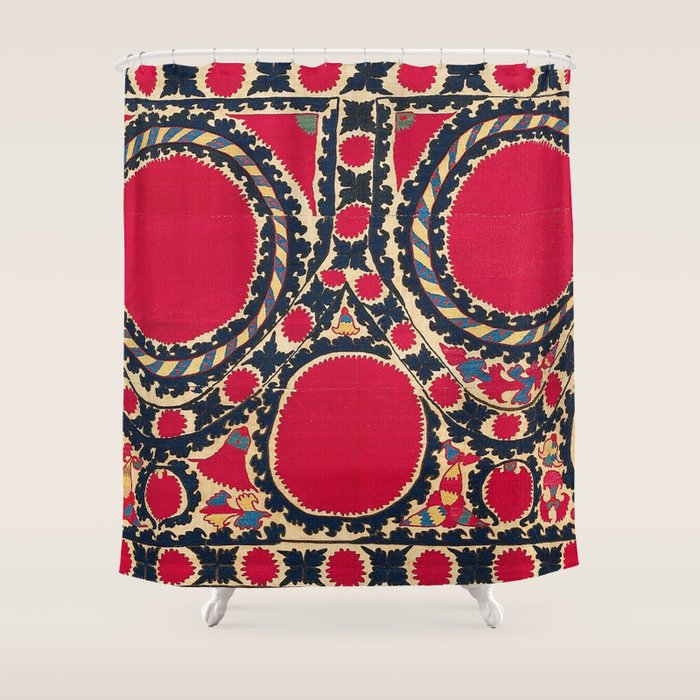 Tashkent Uzbekistan Central Asian Suzani Embroidery Print Shower Curtain Gallery Image 1
