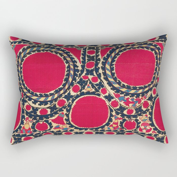 Tashkent Uzbekistan Central Asian Suzani Embroidery Print Rectangular Pillow Gallery Image 2