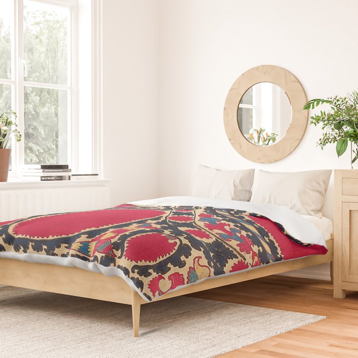 Tashkent Uzbekistan Central Asian Suzani Embroidery Print Duvet Cover Gallery Image 2
