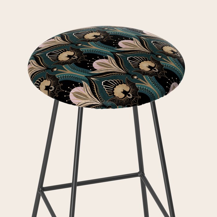 Art Deco Bats Teal, Gold, Pink Stool Gallery Image 2
