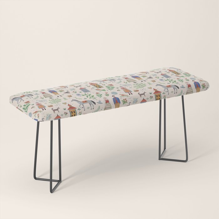 Swedish Folk Art Bench Gallery Image 1