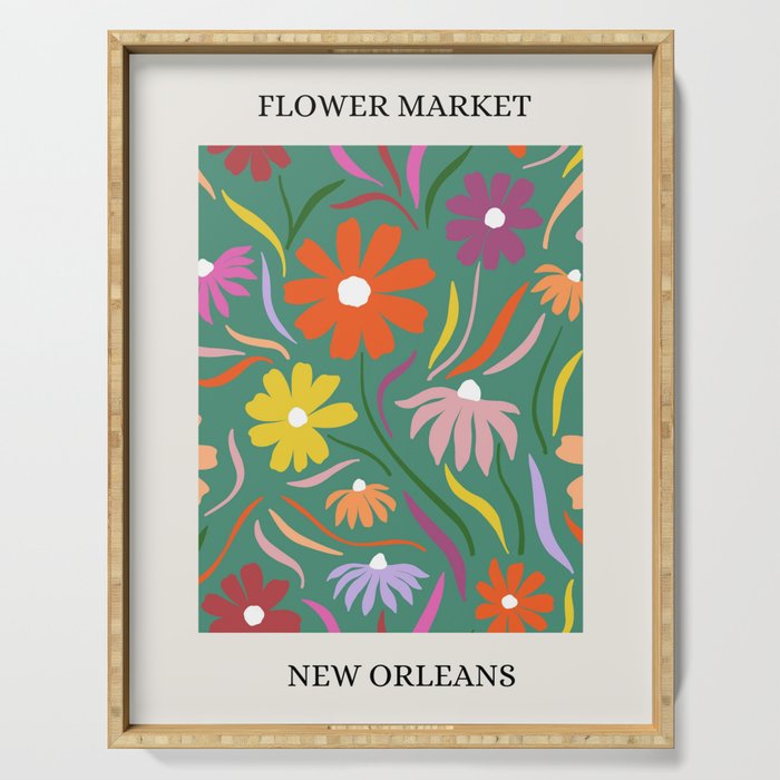 Flower Market, New Orleans Serving Tray Gallery Image 1