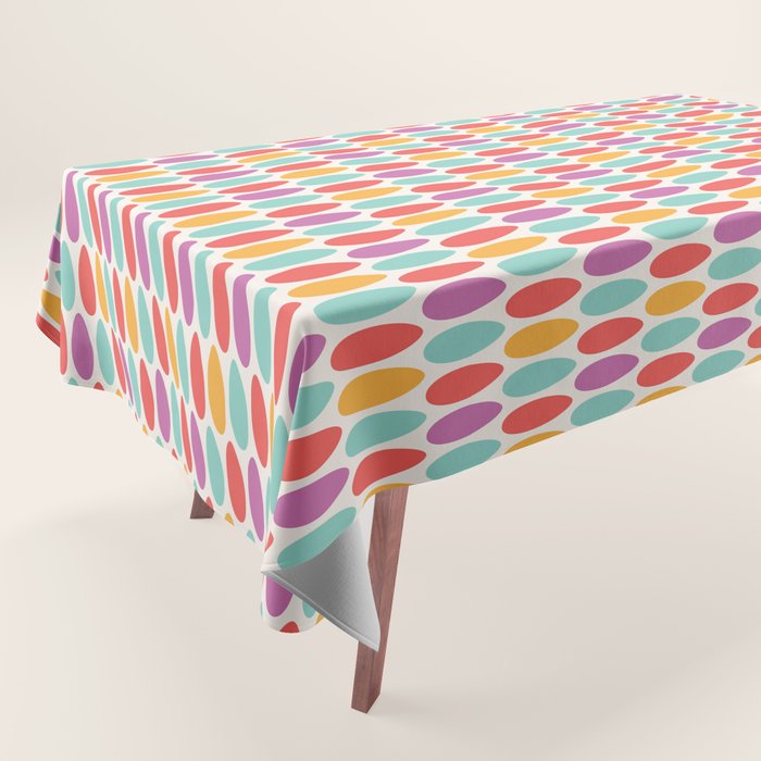 Modern colorful artistic teal pink orange easter eggs pattern Tablecloth Gallery Image 1
