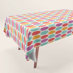 Modern colorful artistic teal pink orange easter eggs pattern Tablecloth Gallery Image 1