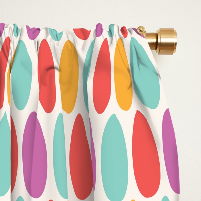 Modern colorful artistic teal pink orange easter eggs pattern Window Curtain Gallery Image 2