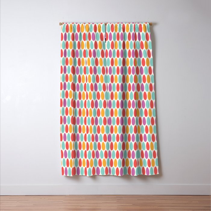 Modern colorful artistic teal pink orange easter eggs pattern Window Curtain Gallery Image 3