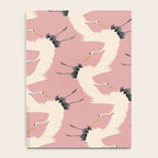 Pink Japanese Cranes Pattern Notebook Gallery Image 4