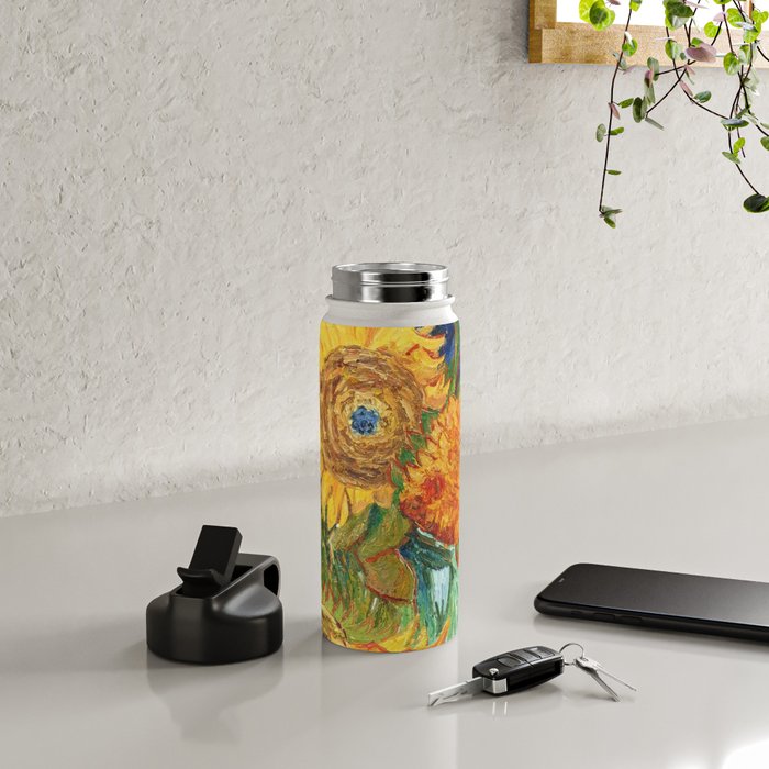 Van Gogh, Five Sunflowers 1888 Artwork Reproduction, Posters, Tshirts, Prints, Bags, Men, Women, Kid Water Bottle Gallery Image 4