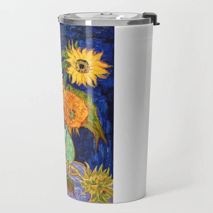 Van Gogh, Five Sunflowers 1888 Artwork Reproduction, Posters, Tshirts, Prints, Bags, Men, Women, Kid Travel Mug Gallery Image 2