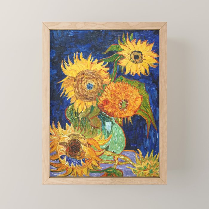 Van Gogh, Five Sunflowers 1888 Artwork Reproduction, Posters, Tshirts, Prints, Bags, Men, Women, Kid Mini Art Print Gallery Image 1