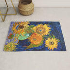 Van Gogh, Five Sunflowers 1888 Artwork Reproduction, Posters, Tshirts, Prints, Bags, Men, Women, Kid Rug Gallery Image 1