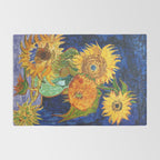 Van Gogh, Five Sunflowers 1888 Artwork Reproduction, Posters, Tshirts, Prints, Bags, Men, Women, Kid Rug Gallery Image 2