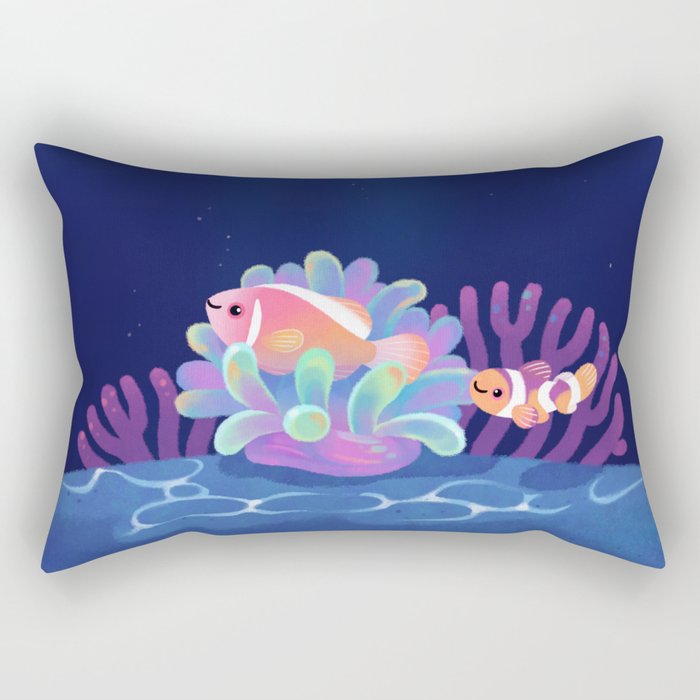 Pink skunk clownfish Rectangular Pillow Gallery Image 2