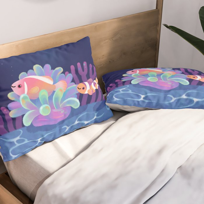 Pink skunk clownfish Pillow Sham Gallery Image 2