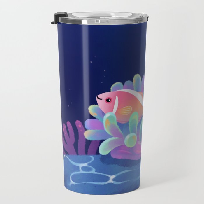 Pink skunk clownfish Travel Mug Gallery Image 3