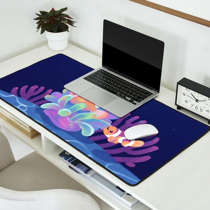 Pink skunk clownfish Desk Mat Gallery Image 2