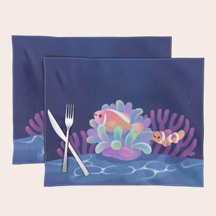 Pink skunk clownfish Placemat Gallery Image 1