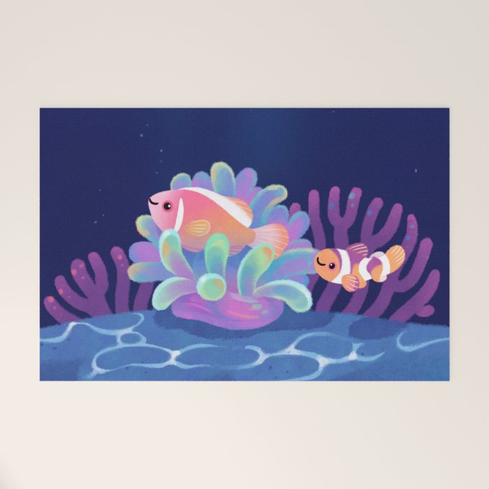 Pink skunk clownfish Welcome Mat Gallery Image 1