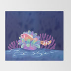 Pink skunk clownfish Throw Blanket Gallery Image 2