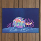 Pink skunk clownfish Outdoor Rug Gallery Image 1
