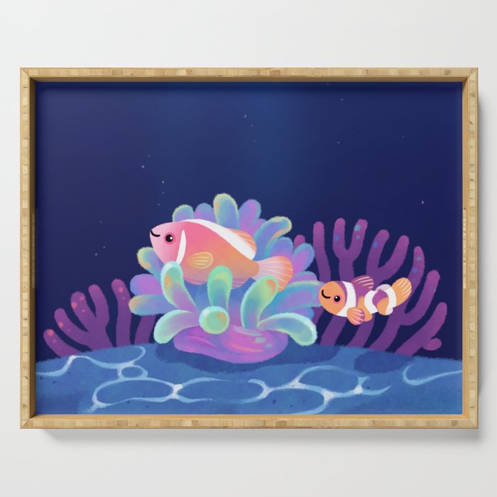 Pink skunk clownfish Serving Tray Gallery Image 1
