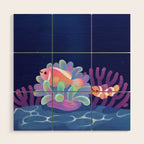 Pink skunk clownfish Wood Wall Art Gallery Image 1
