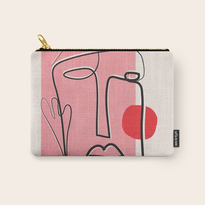 Abstract Face Line Art 02 Carry All Pouch Gallery Image 1