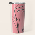 Abstract Face Line Art 02 Travel Mug Gallery Image 3