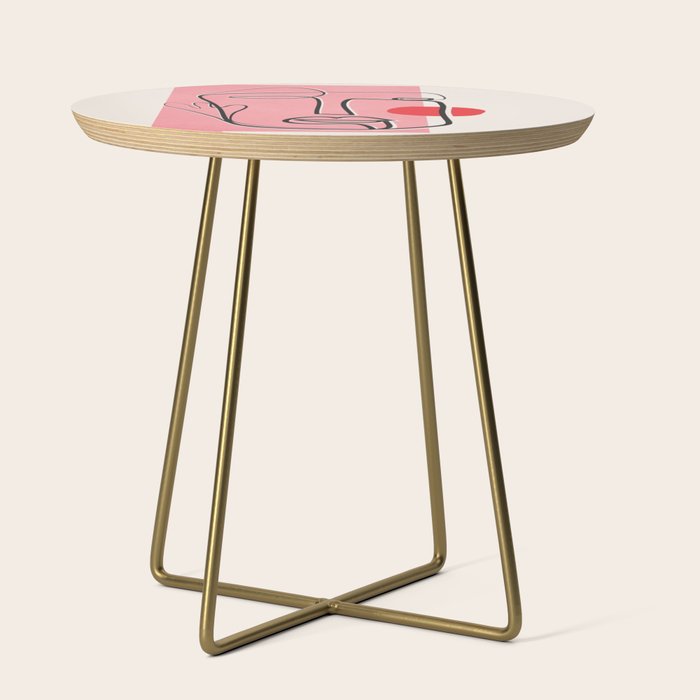 Abstract Face Line Art 02 Side Table Gallery Image 1
