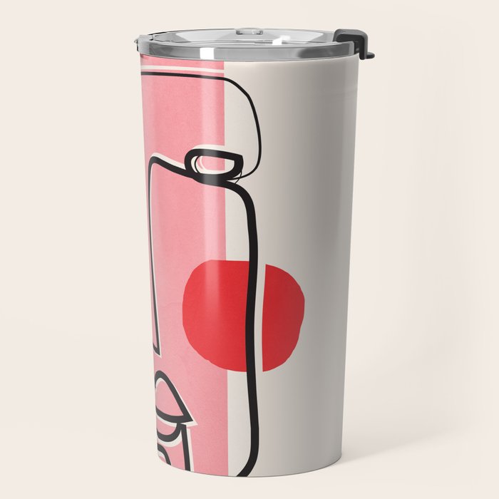 Abstract Face Line Art 02 Travel Mug Gallery Image 2