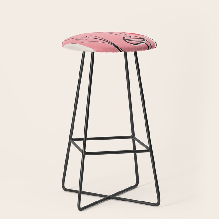 Abstract Face Line Art 02 Stool Gallery Image 1