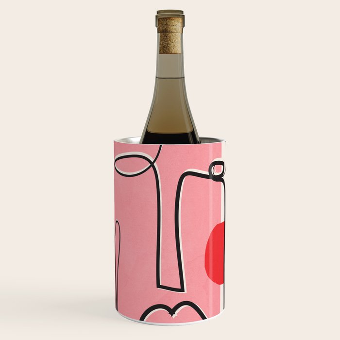 Abstract Face Line Art 02 Wine Chiller Gallery Image 1