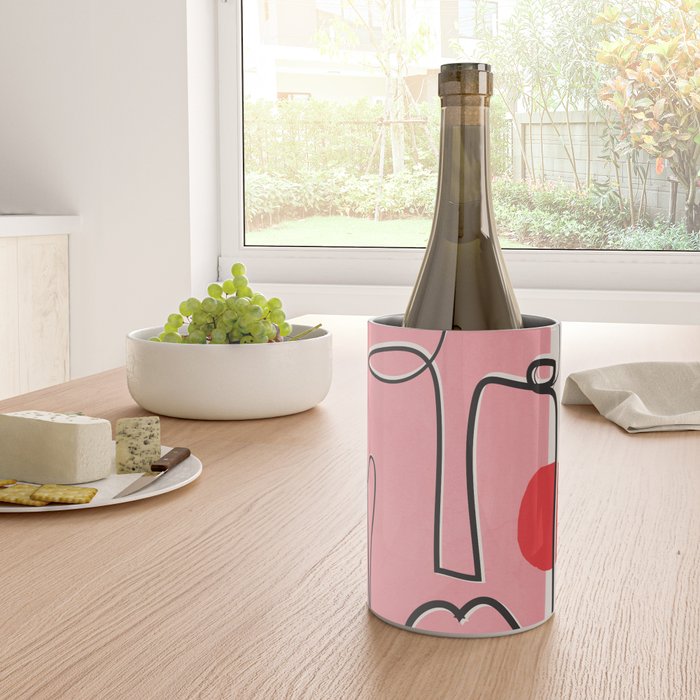 Abstract Face Line Art 02 Wine Chiller Gallery Image 4